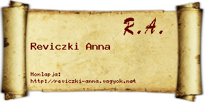 Reviczki Anna névjegykártya